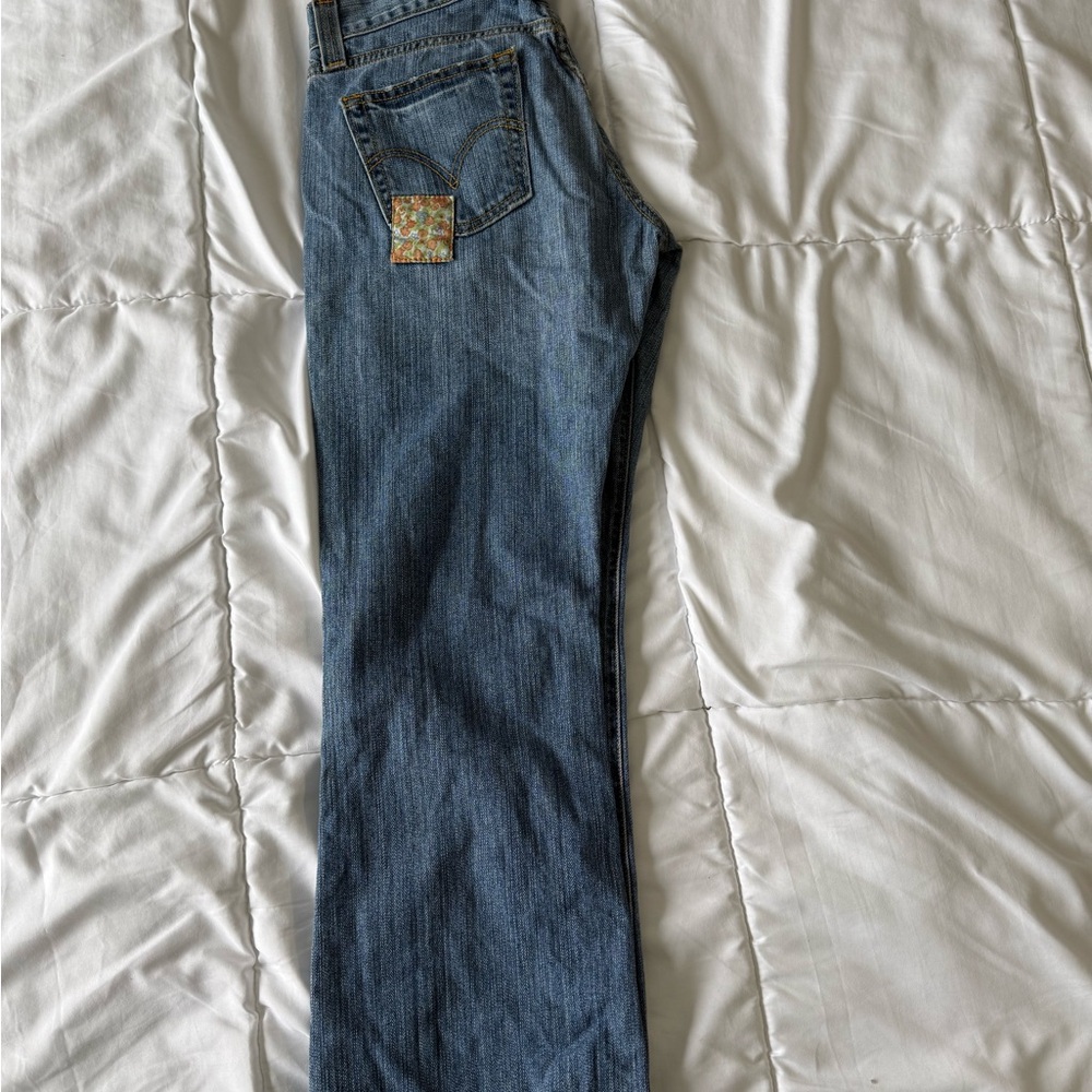 Levi's Blue Patchwork Boot Cut Jeans - image 3